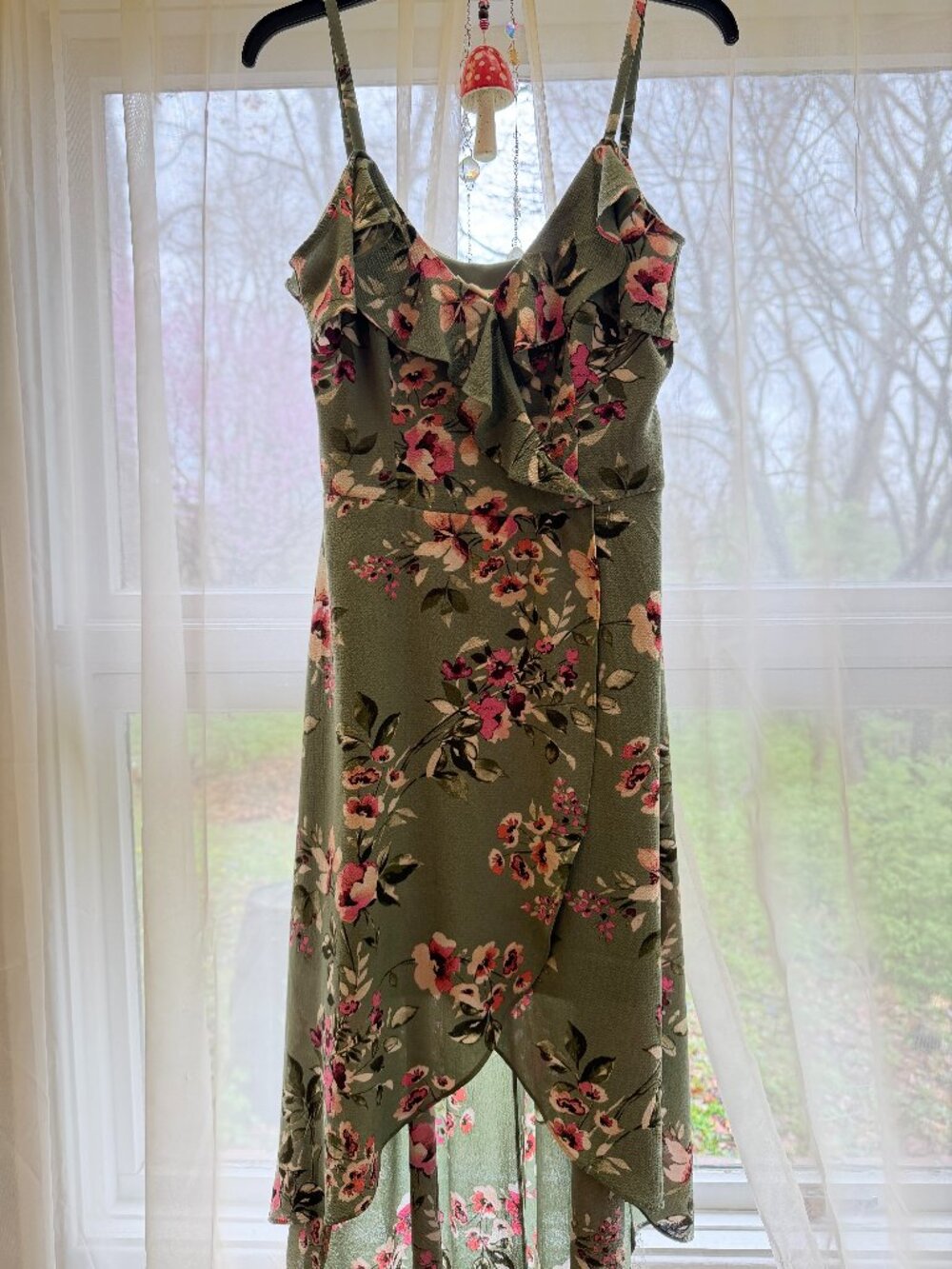 Floral High/Low Midi Dress
